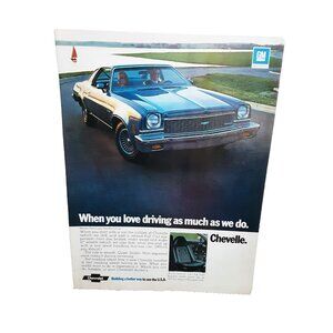 Vintage 1973 Chevrolet Chevelle Ad GM Malibu Coupe Muscle Car Print